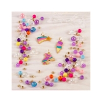 Set creativ de bratari cu pandantiv, 115 piese, multicolor, Make it Real 1204